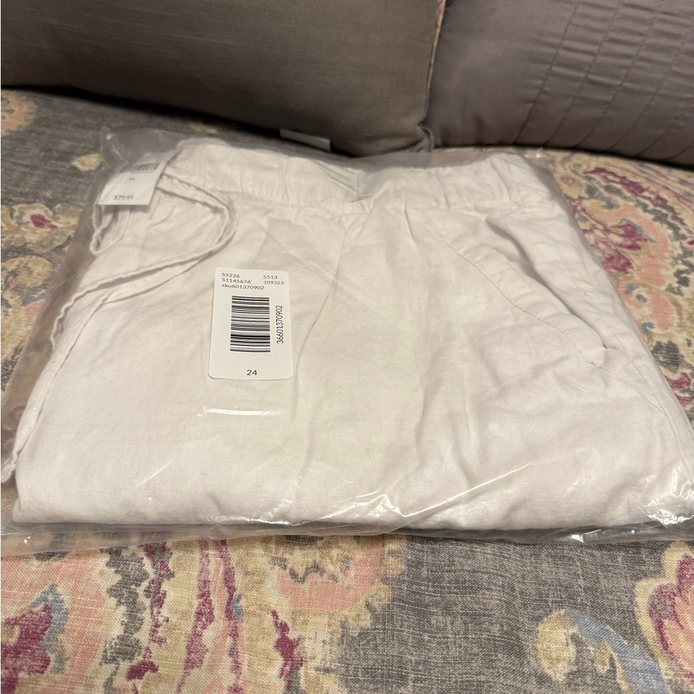 NWT Lane Bryant Soft Linen Blend Wide Leg Pants